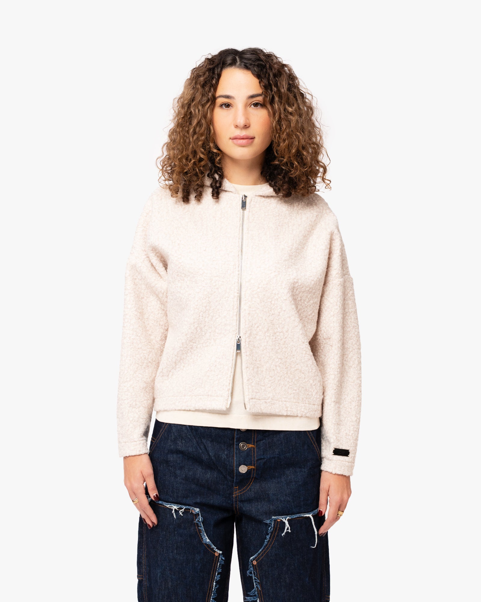 Rowan Zip Hoodie - Sugar
